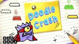 Tampilan visual game slot Doodle Crash yang dinamis