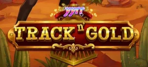 Tampilan visual slot Track n’ Gold dengan tema kereta api klasik